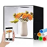 STN Fotobox 40cm Faltbare Fotostudio 160 LEDs Dimmbare Lichtbox mit 6 Hintergründe