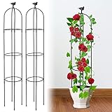 2PCS Garten Spalier für Kletterpflanzen, Kalolary 6FT Black Garden Tower Obelisk...