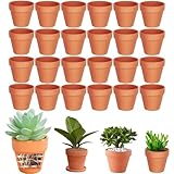 Cerkkapo 24 Stück 5 X 5.5 cm Terrakotta Topf,Tontöpfe Klein mit Abflussloch,Kleine...