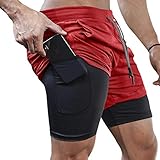 MANLUODANNI Herren Running Shorts, Herren 2 in 1 Laufshorts Fitness Sporthose...