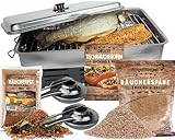 Angel-Berger Deluxe Tischraeucherofen mit Zubehoer Edelstahl Smoker Räucherofen mit...