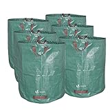 VOUNOT Gartenabfallsack 272 Liter, 6er Gartensäcke für Grünabfall, Selbststehend und...