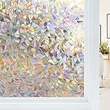 Haton Fensterfolie Blickdicht, Fensterfolie Selbsthaftend Bunt Sichtschutzfolie Fenster,...