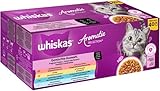 WHISKAS Aromatic Selection Multipack Katzennassfutter 1+, 40x85g - 4 Geschmacksrichtungen:...