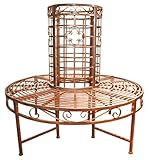 Garden Pleasure 950251 Baumbank aus Metall, pulverbeschichtet in bronzefarbener Rostoptik,...