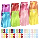 50 Stück Geschenktüten Kindergeburtstag, Papiertüten Klein mit Aufkleber Kraftpapier...