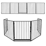 Joparri Kaminschutzgitter mit Tür 304 cm Metall Ofenschutzgitter Laufgitter...