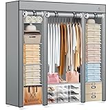 KESSER® Kleiderschrank Stoffschrank Stabil mit Kleiderstange & Ablagen, Inkl. 5X...