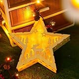 LED Dekoleuchte Stern aus Holz,LED Weihnachtsstern Beleuchtung,Weihnachtsstern...