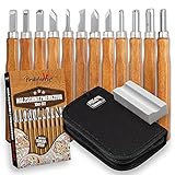 Piratebunny Holzschnitzwerkzeug Set – 12 Stück – Schnitzmesser – Für...