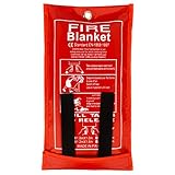 FLASLD Löschdecke Küche Feuerlöschdecke - 1m x 1m Glasfaser Brandschutzdecke...