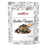 vinativo Bunter Pfeffer – ganz – 500g – Premium Qualität – Pfefferkörner von...