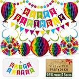 Premium Wiederverwendbare Geburtstagsdeko - Regenbogen Deko Geburtstag / Party Deko -...