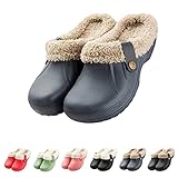 SHAINE Damen Clogs Gefüttert Winter Wasserdicht Hausschuhe Herren Gartenclogs...