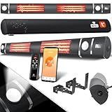KESSER® Infrarot Heizstrahler 3000W IR-Gastro-Bar Inkl. LED Licht Terrassenstrahler Mit...