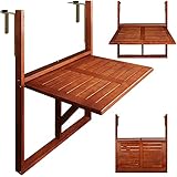 Casaria® Balkontisch klappbar wetterfest Holz FSC®-Zertifiziert 40kg Belastbarkeit...