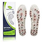 Magnetische Massage Einlegesohlen, Gesund und atmungsaktiv Fuß Acupoint Massage...