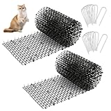 WADEO 2 Stück Tier-Barriere 200 x 30 cm, Katzenabwehr Gitter mit 8 Heftklammern...