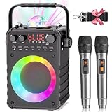 Karaoke Maschine mit 2 Mikrofonen: [Upgrade 2024] Karaoke Anlage mit 2 Mikrofonen für...