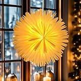 45CM Weihnachtsstern Beleuchtet, Faltstern Weihnachten,45CM Papiersterne zum Aufhängen,...