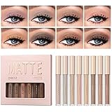 8 Colors Matt Liquid Lidschatten Set Velvet Highly Pigmented Smokey Black Nude Eyeshadow...