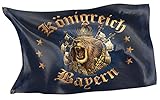 RAHMENLOS Original Design-Flagge für den Bayern Fan: Königreich Bayern