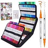 Dual Brush Pen Set, Filzstifte 100 Farben Fineliner Pinselstifte für Bullet Journal,...