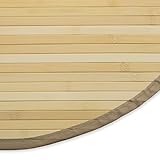 Homestyle4u 365, Bambusteppich Rund rutschfest, Bambusmatte Bad, Natur Hell 180...