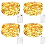 kolpop [4 Stück LED Lichterkette Batterie, 5m 50er Micro LED Lichterkette Draht Innen...