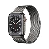 Apple Watch Series 8 (GPS + Cellular, 45mm) Smartwatch - Edelstahlgehäuse Graphit,...