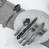 ESSONIO 36 Stück Schwarz Steakbesteckset für 6 langlebig Edelstahl Besteck Set...