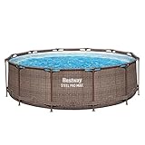 Bestway Steel Pro MAX Solo Pool ohne Zubehör 366 x 100 cm, Rattan-Optik...