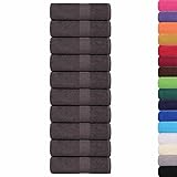 Eleganz Waschlappen 10 STK. Anthrazit - 100% Baumwolle, 360 g/m², 15x21 cm - Weich &...