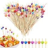 100 Stück Cocktailspieße, Cocktail Sticks Holz Zahnstocher mit Niedlicher...