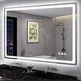 S’bagno Badspiegel-mit-Beleuchtung 100x70cm, Bluetooth Badezimmer Spiegel mit...