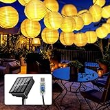 Mexllex Solar Lichterkette Lampion Außen, 8M 40 LED 8 Modi Lampions Solar Außen...