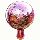 Lauschaer Glaskunst-Gartendeko Thüringer Rosenkugel - 15 cm - Violett Craquelet
