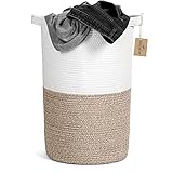 NestDécor | Wäschekorb geflochten - Vielseitiger Aufbewahrungskorb aus Baumwolle 37cm x...