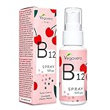 VITAMIN B12 Spray Vegavero® | 500 µg Methylcobalamin pro Sprühstoß | Zuckerfrei & Ohne...
