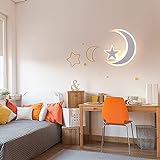 LED kinderzimmerlampe sterne Mond Wandleuchte Dimmbar Moderne Schlafzimmer Nachttischlampe...