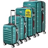 MONZANA® Koffer Kofferset 4er Hartschalen S-M-L-XL Gel-Griffe Zwillingsrollen...