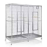 Montana Cages | Doppelvoliere, Vogelvoliere XXL Sydney Platinum für...