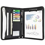 Leathario A4 Konferenzmappe Schreibmappe Portfolio Dokumentenmappe Mappe mit...