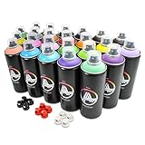Double A Spraypaint Sprühdosen Set, Paket Multicolor, 24 Spraydosen 400ml +...
