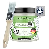 colourPlus® Puzzlekleber (250ml XL Puzzle Glue) hochtransparenter Puzzle...