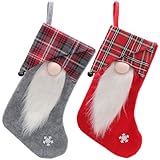 JJQHYC 2 Stück Nikolausstrumpf Große Weihnachtsstrümpfe zum Befüllen...