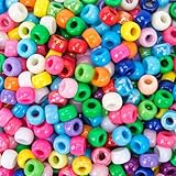 1500 Stück Perlen zum Auffädeln,I LOVE MOM DIY Pony Beads 6x9mm mit 24 Farben Bunte...
