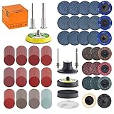 Tshya 270 Stück Schleifscheiben 50mm Klett für Bohrer und Schleifmaschinen mit...
