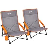 Portal Strandstuhl klappbar leicht Campingstuhl faltbar 150KG niedrig atmungsaktives...