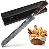 KUOGAS Brotmesser mit Wellenschliff 26 cm aus hochwertigem rostfreiem Edelstahl,...